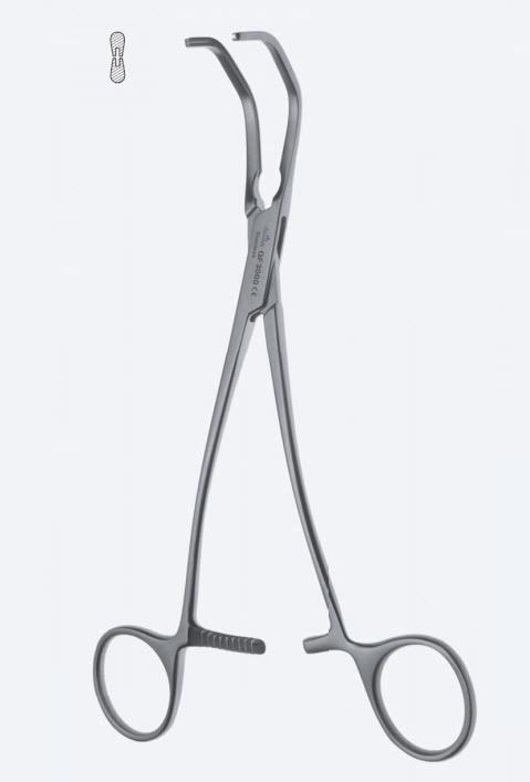 Зажими судинні Cooley-Satinsky зубці Cooley з вигн ручкою, вигнуті, довж щелепи 38 мм, з кремальєр, довжина 265 мм. Бренд - Asanus Medizintechnik Gmb, Німеччина